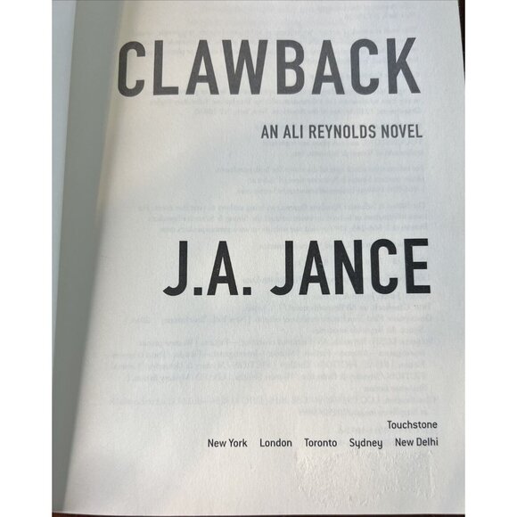 J.A. JANCE Lot of 2 Hardcover Books (Clawback & Fatal Error) - Picture 8 of 10